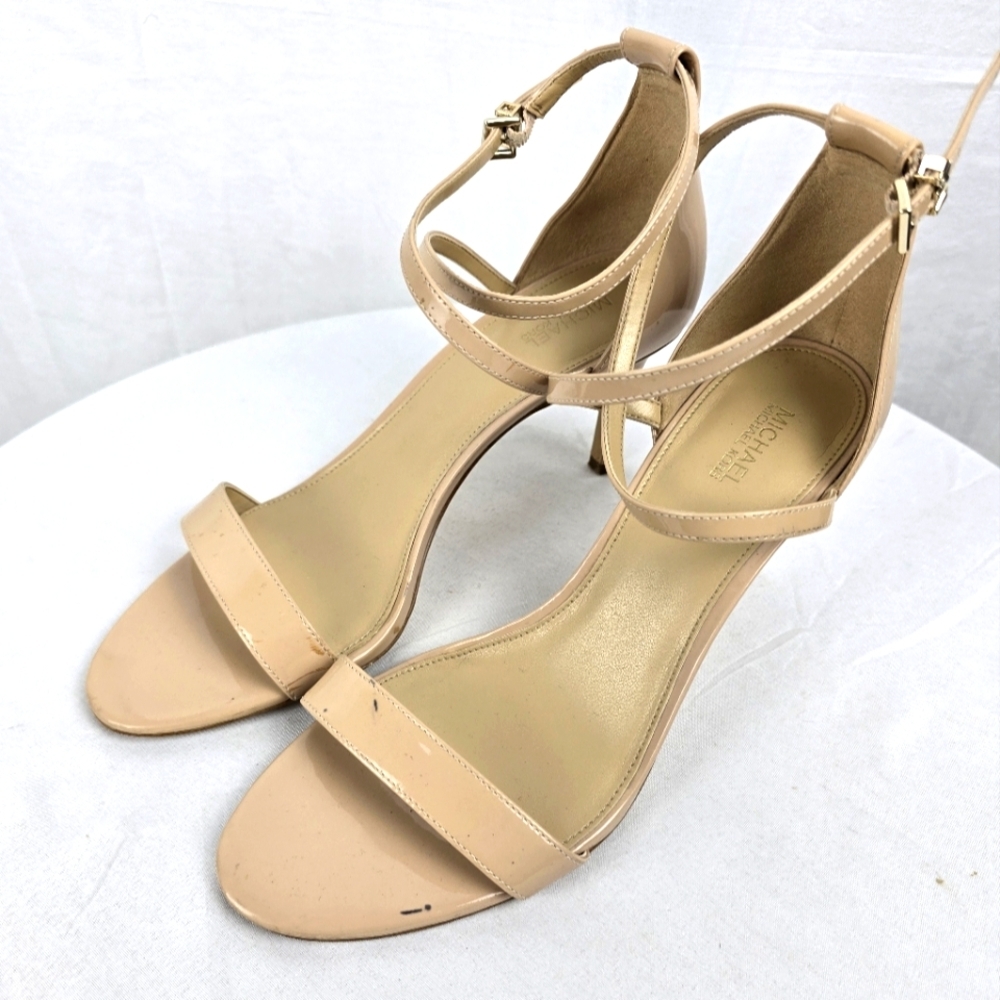 Michael Michael Kors Tan Patent Leather Strappy Sandals Sz 9M